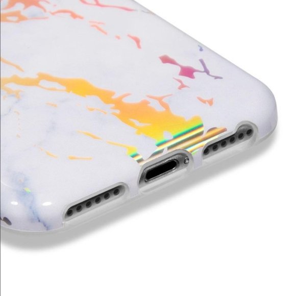 White Holographic Marble Case for iPhone 7 and 8 - Picture 4 of 5